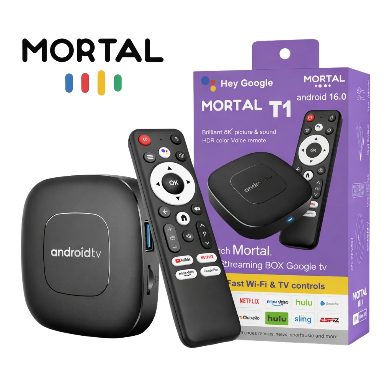 Product Name  Mortal T1 Android 14 8K Streaming TV Box 2GB/ 16GB